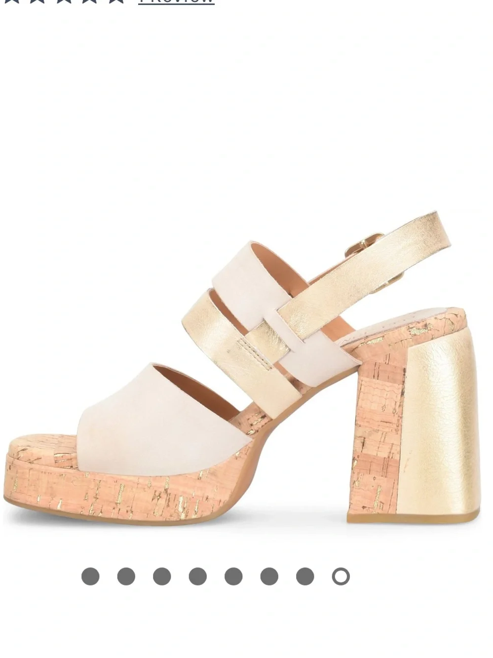 Kork-Ease Women’s Maxi Nude/ Neutral  Gold Combo Platform Sandal Sz 11 NWB